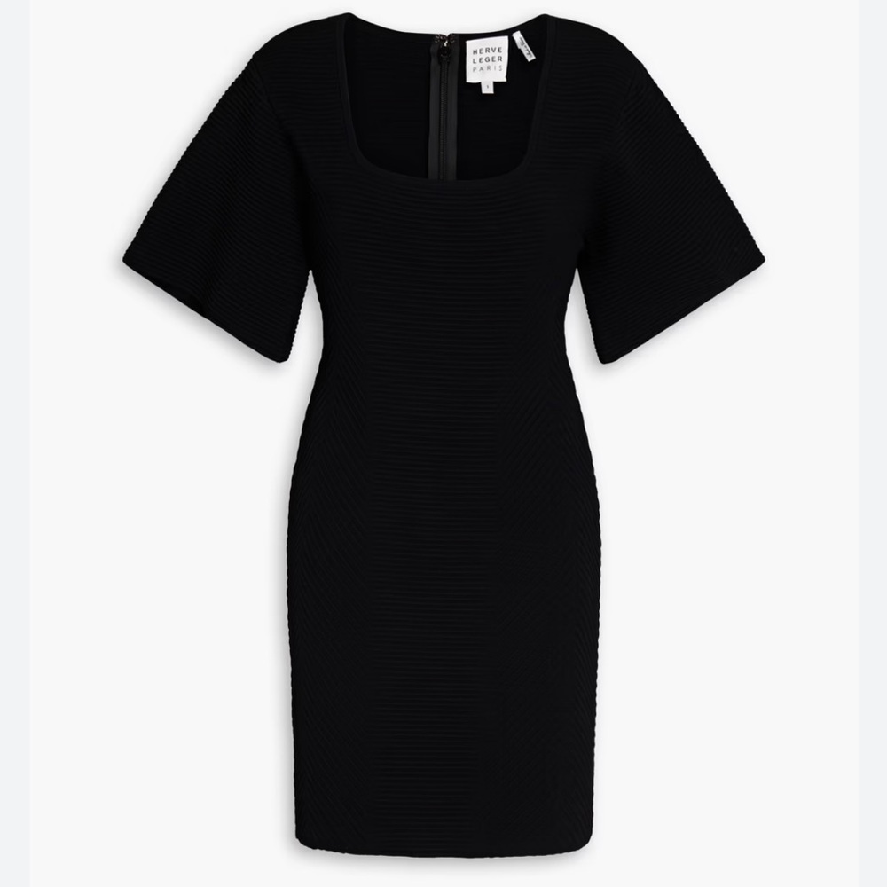 New HERVE LEGER Ribbed-knit Mini Dress Size XS - Picture 3 of 13